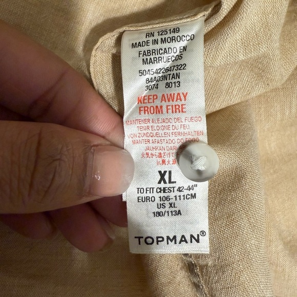 TOPMAN Mens beige Short Sleeve
Button Up Shirt SIZE XL - Picture 10 of 11
